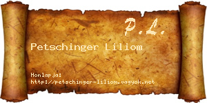 Petschinger Liliom névjegykártya